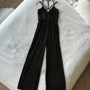NWOT A Love Like You Women’s Black Gold & Silver Striped Jumpsuit, Size S